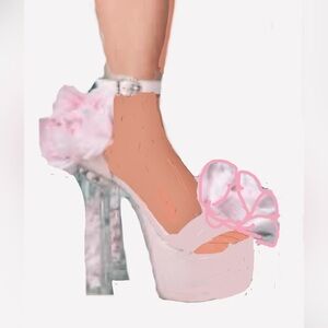 Elegant Pink Floral Women's Heels